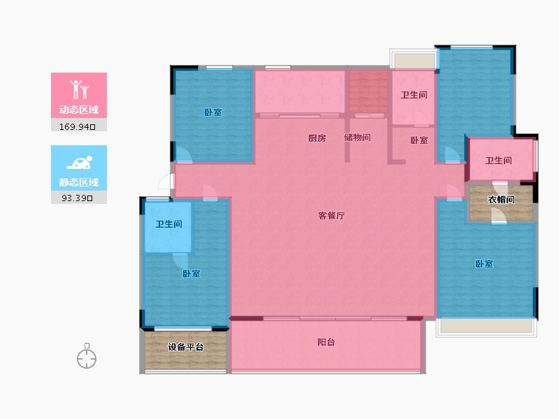 江苏省-无锡市-金科蠡湖-256.74-户型库-动静分区