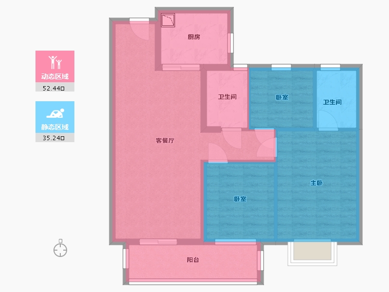 江苏省-无锡市-中洲崇安府-78.00-户型库-动静分区