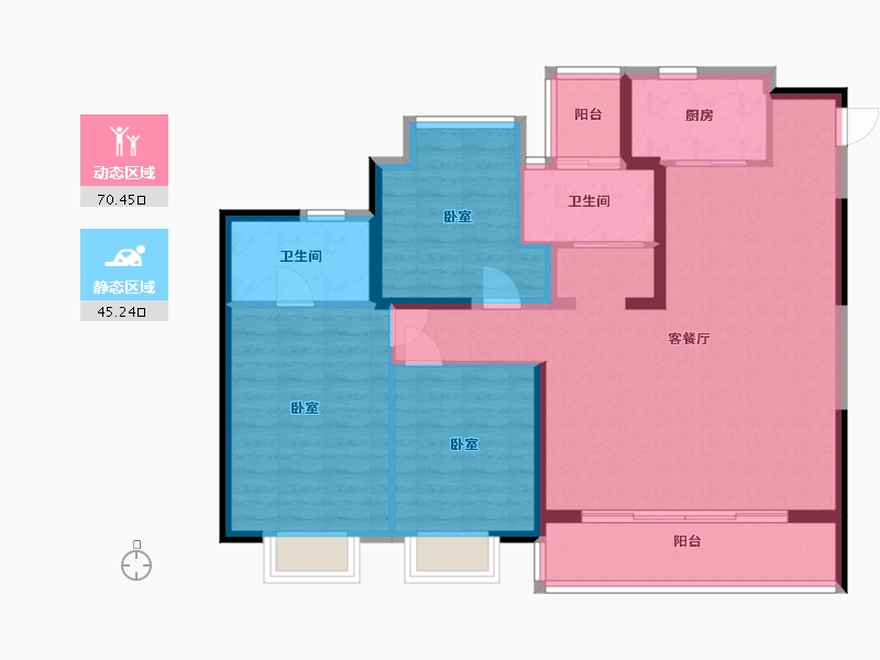 江苏省-无锡市-万科翡翠之光-104.37-户型库-动静分区