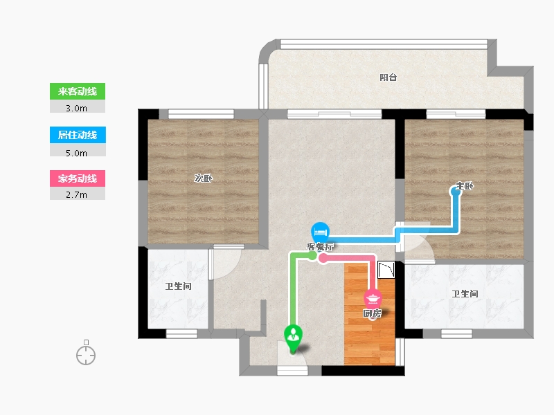 黑龙江省-哈尔滨市-融创西双版纳旅游度假区-63.61-户型库-动静线