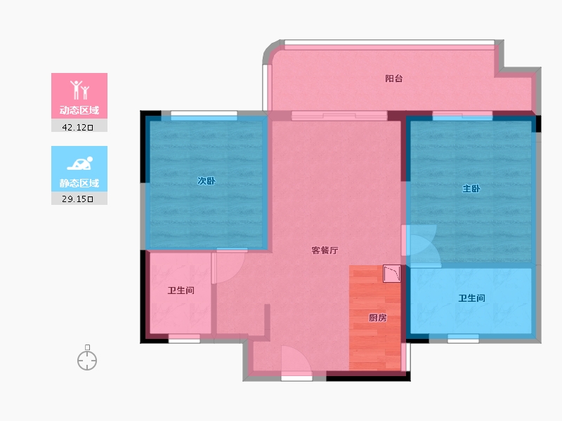 黑龙江省-哈尔滨市-融创西双版纳旅游度假区-63.61-户型库-动静分区