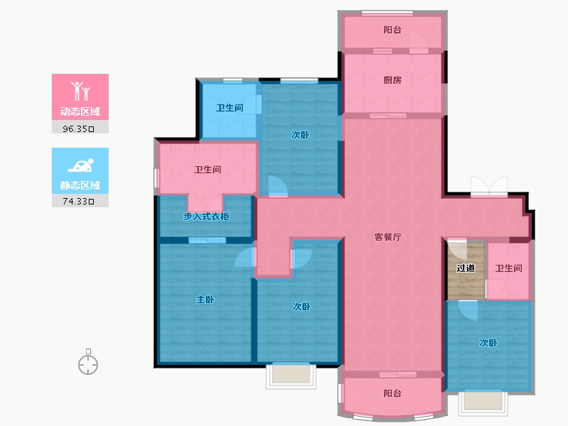 陕西省-西安市-西安星河湾-155.83-户型库-动静分区