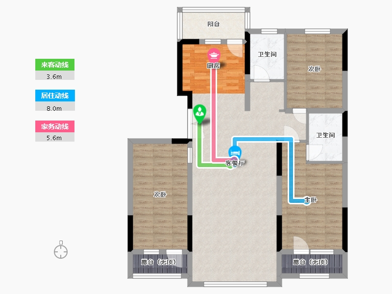 黑龙江省-哈尔滨市-金鼎华庭-110.68-户型库-动静线