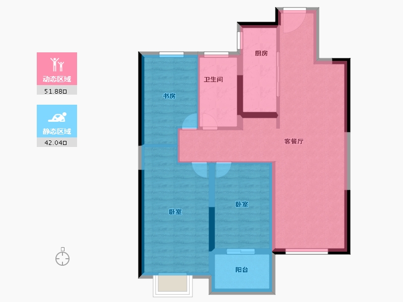 江苏省-南京市-电建中储泛悦城市广场-83.99-户型库-动静分区