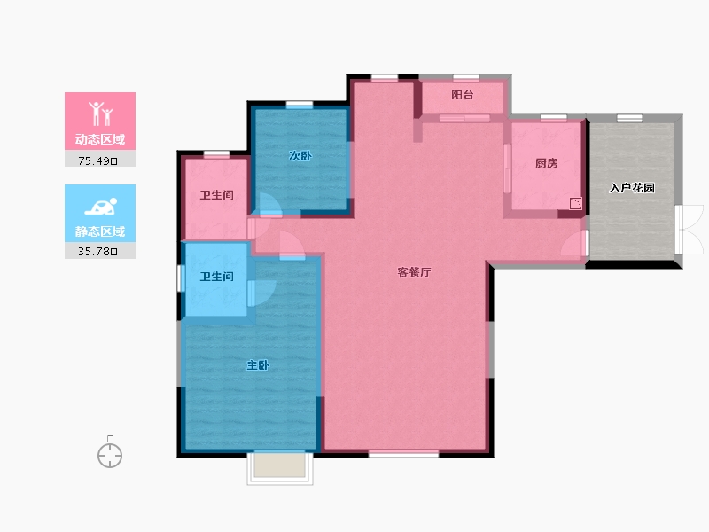 陕西省-西安市-德杰国际城-110.75-户型库-动静分区