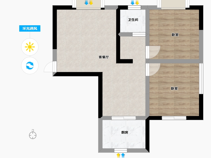 陕西省-汉中市-兴元府邸-52.39-户型库-采光通风