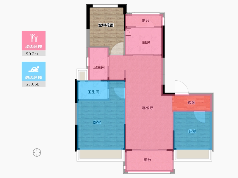 江苏省-南京市-欧洲城玖禧澜湾-94.00-户型库-动静分区