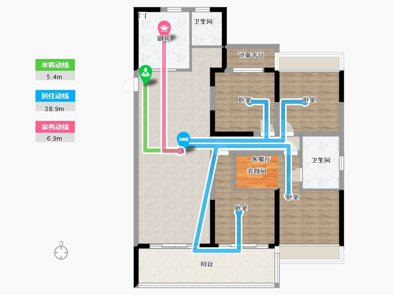 江苏省-无锡市-金科蠡湖-130.00-户型库-动静线