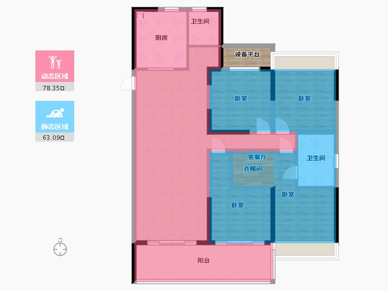 江苏省-无锡市-金科蠡湖-130.00-户型库-动静分区