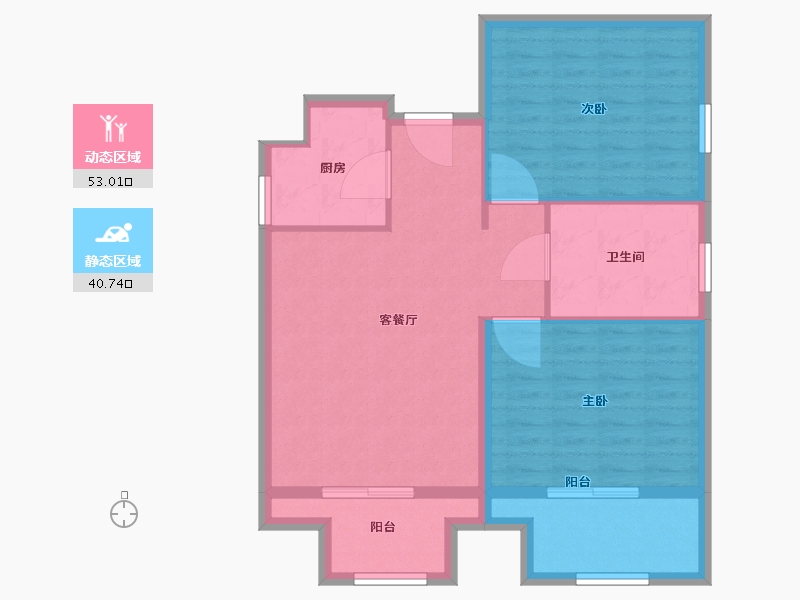 陕西省-西安市-荣民时代广场SOHO-85.01-户型库-动静分区