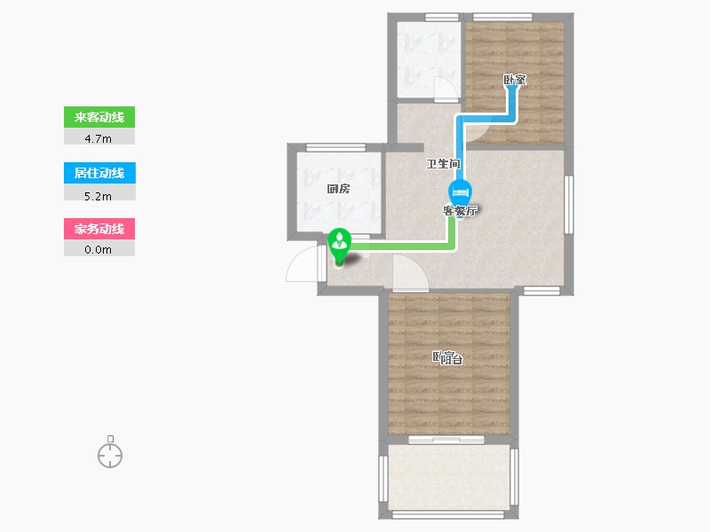 浙江省-杭州市-康恒悦麒美寓-68.00-户型库-动静线