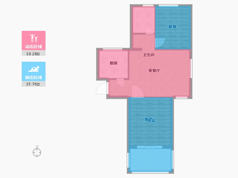 浙江省-杭州市-康恒悦麒美寓-68.00-户型库-动静分区