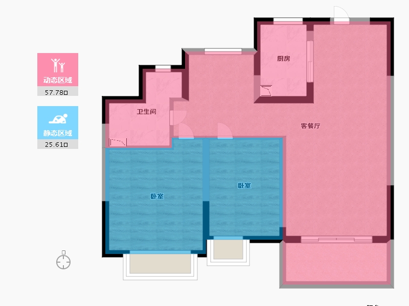 江苏省-无锡市-海伦堡竺溪府-74.00-户型库-动静分区