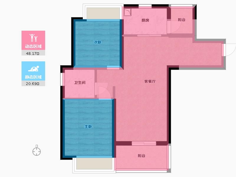 黑龙江省-哈尔滨市-融创西双版纳旅游度假区-60.44-户型库-动静分区