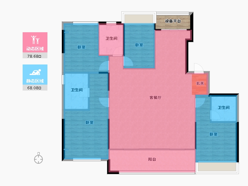 江苏省-无锡市-宸风云庐-139.76-户型库-动静分区