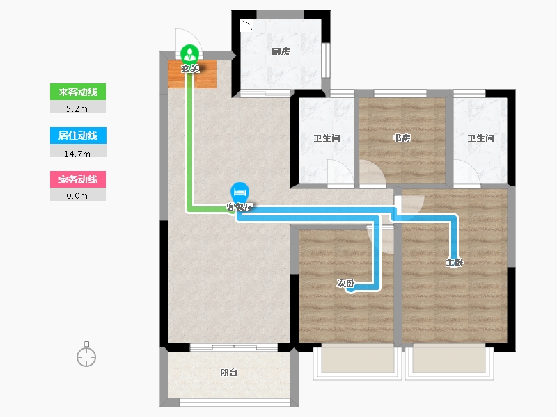 陕西省-西安市-绿城西安全运村-79.42-户型库-动静线