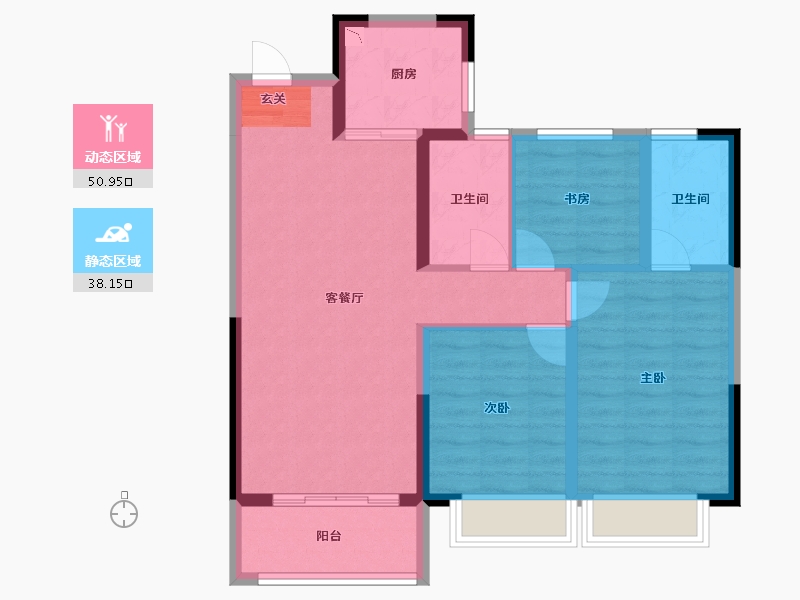 陕西省-西安市-绿城西安全运村-79.42-户型库-动静分区