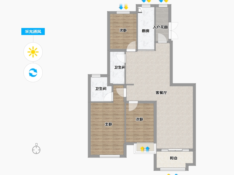 黑龙江省-大庆市-恒大御湖庄园-98.93-户型库-采光通风