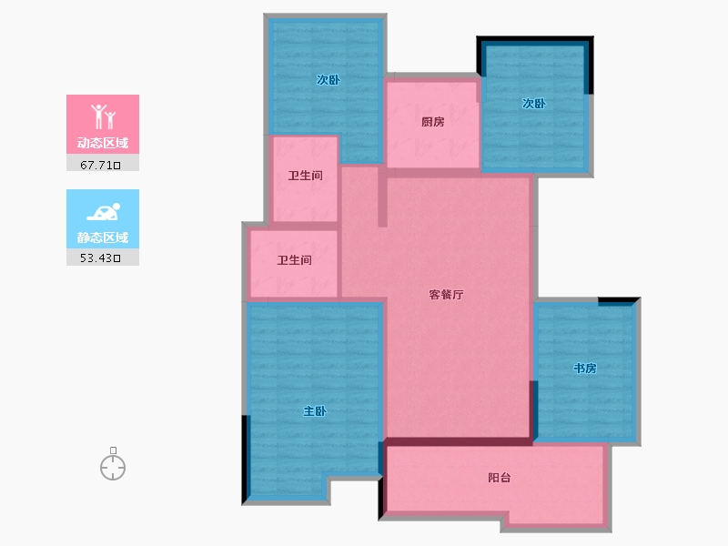 黑龙江省-哈尔滨市-融创西双版纳旅游度假区-107.98-户型库-动静分区