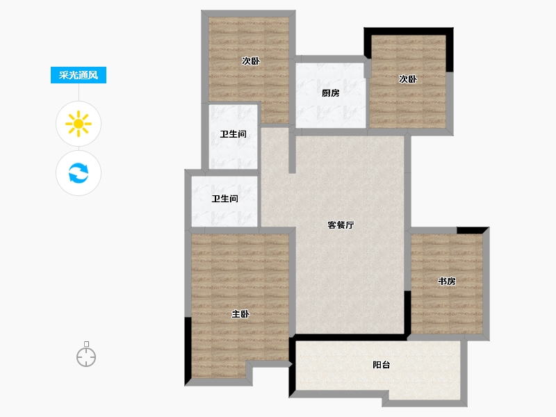 黑龙江省-哈尔滨市-融创西双版纳旅游度假区-107.98-户型库-采光通风