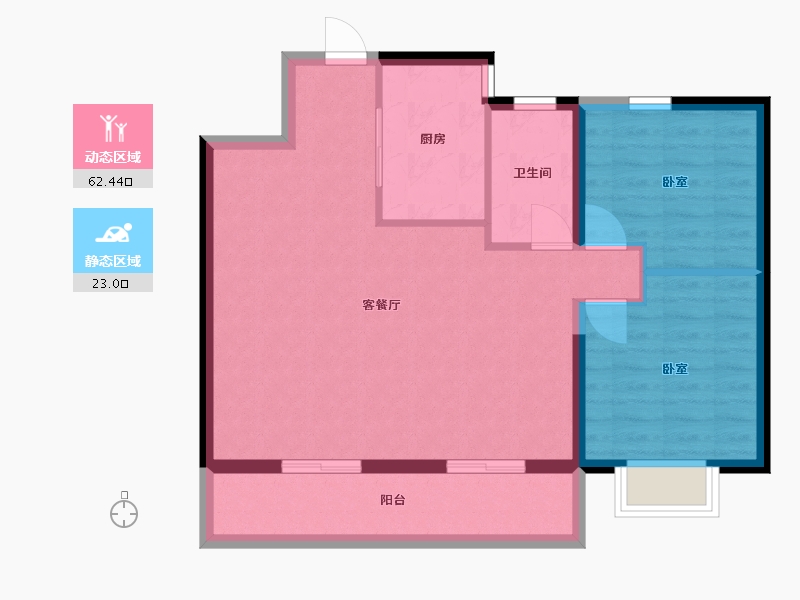 陕西省-西安市-绿地新里城-77.38-户型库-动静分区