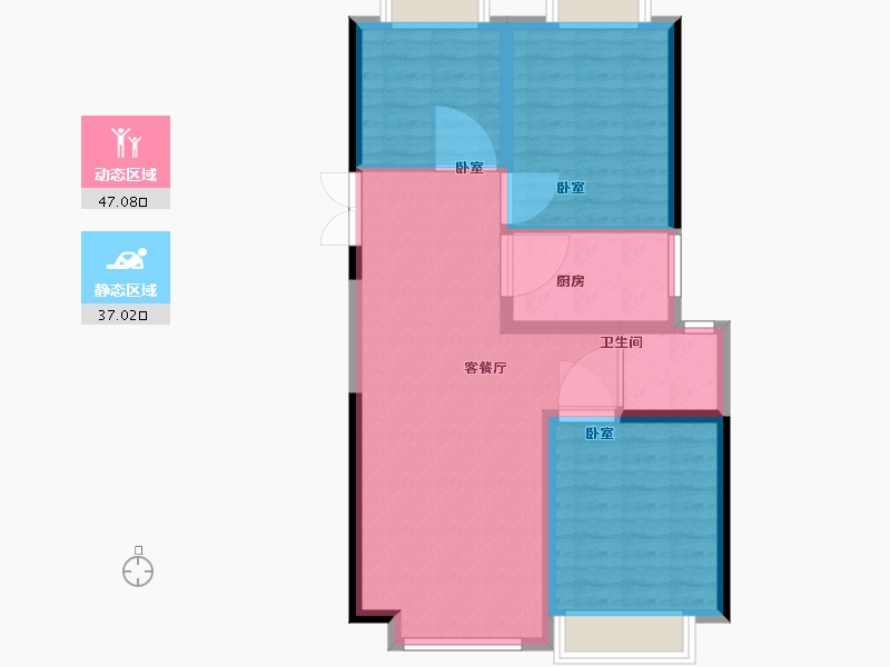 江苏省-南京市-证大阅江府-76.00-户型库-动静分区