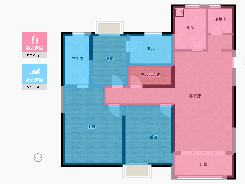 江苏省-无锡市-保利中央公园-100.00-户型库-动静分区