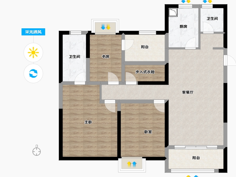 江苏省-无锡市-保利中央公园-100.00-户型库-采光通风