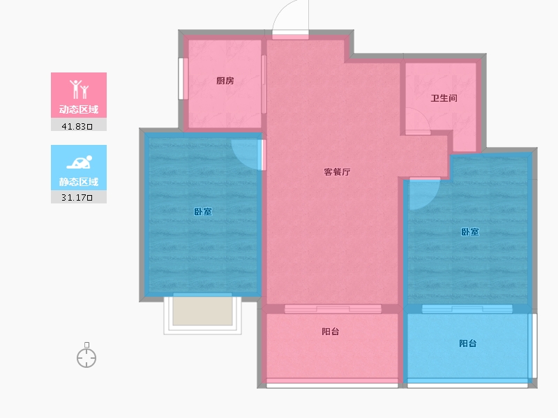 陕西省-渭南市-蒲城公园天下-65.37-户型库-动静分区