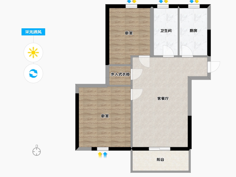 江苏省-南京市-浦泰和天下-73.04-户型库-采光通风