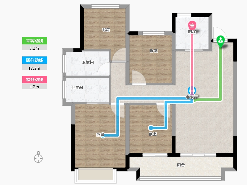 陕西省-西安市-乐华城香榭庄园-101.99-户型库-动静线