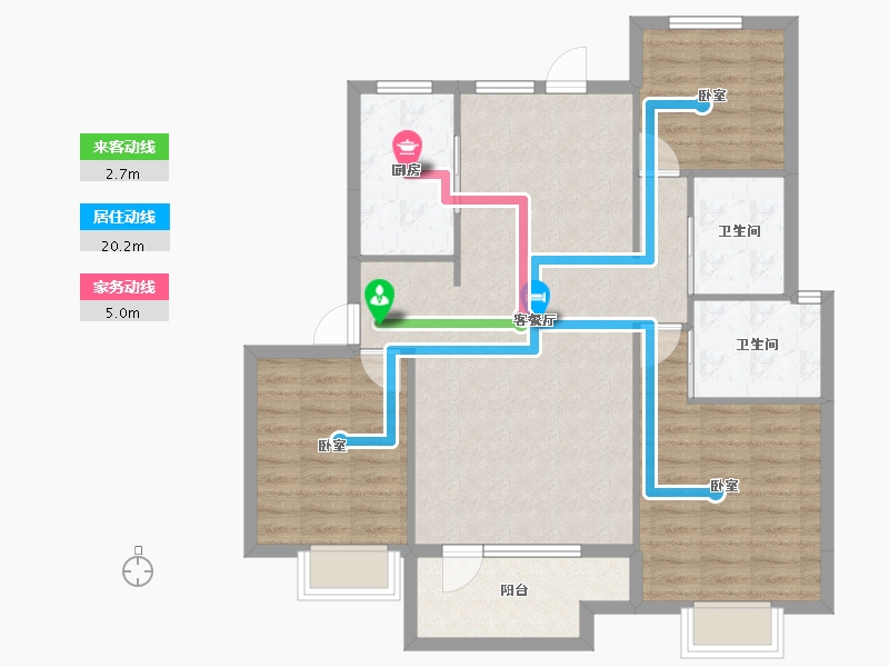 河北省-唐山市-荣盛锦绣观邸-92.80-户型库-动静线