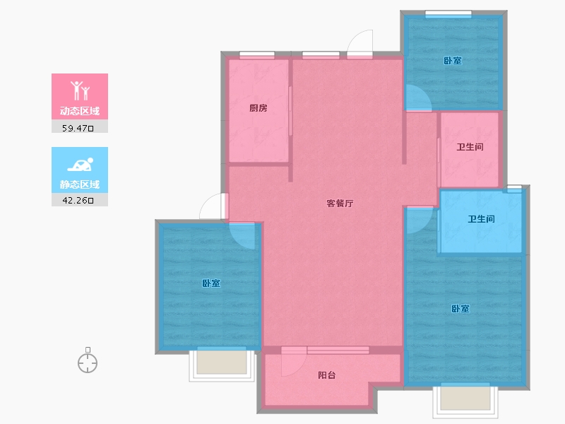 河北省-唐山市-荣盛锦绣观邸-92.80-户型库-动静分区