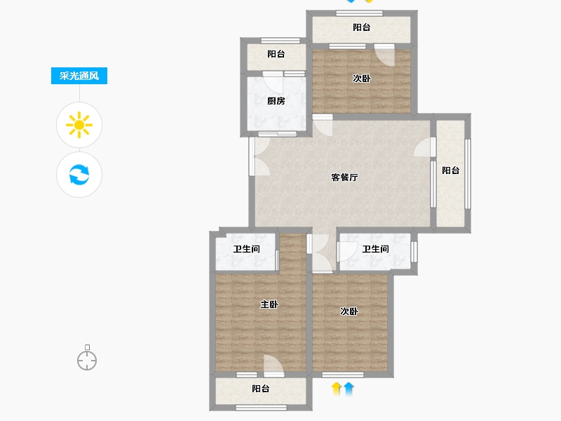 黑龙江省-哈尔滨市-伸马托斯卡纳-108.00-户型库-采光通风