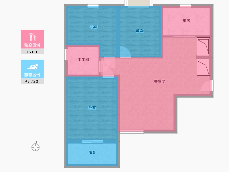 江苏省-南京市-浦泰和天下-78.36-户型库-动静分区