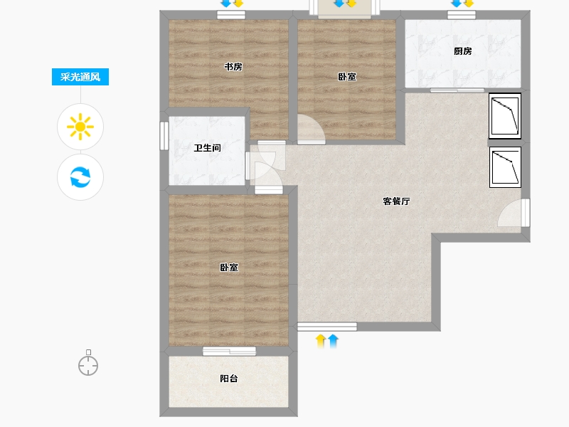 江苏省-南京市-浦泰和天下-78.36-户型库-采光通风