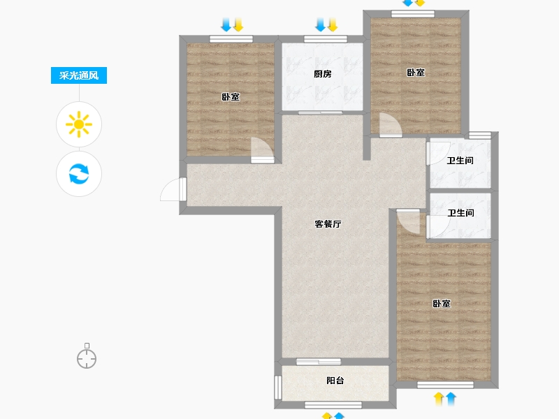 河北省-邢台市-大通家园-94.98-户型库-采光通风