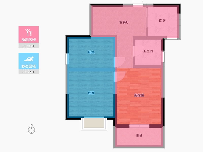 江苏省-南京市-浦泰和天下-59.32-户型库-动静分区