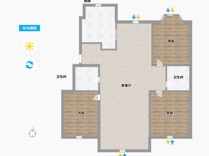 辽宁省-辽阳市-辽阳泛美华庭-108.69-户型库-采光通风