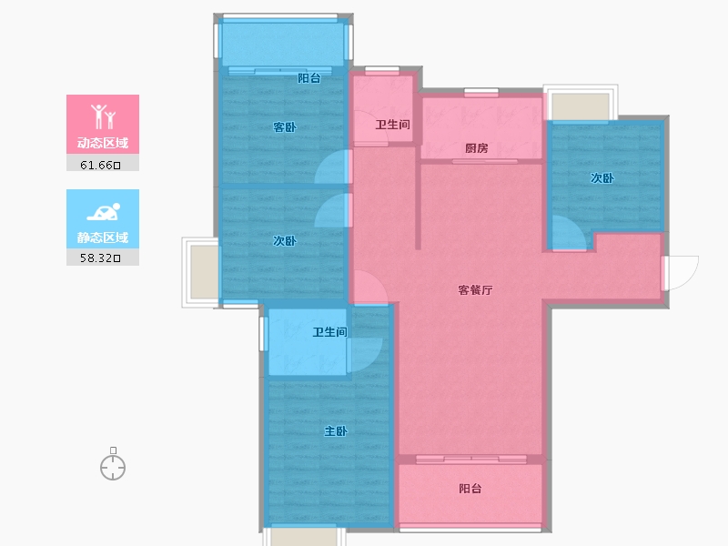 江苏省-无锡市-锦熙府-107.99-户型库-动静分区