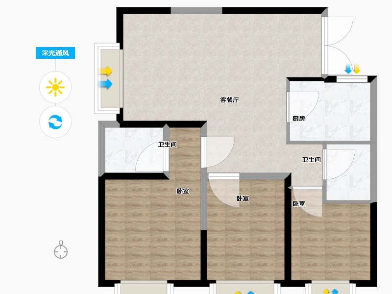 江苏省-南京市-证大阅江府-92.00-户型库-采光通风