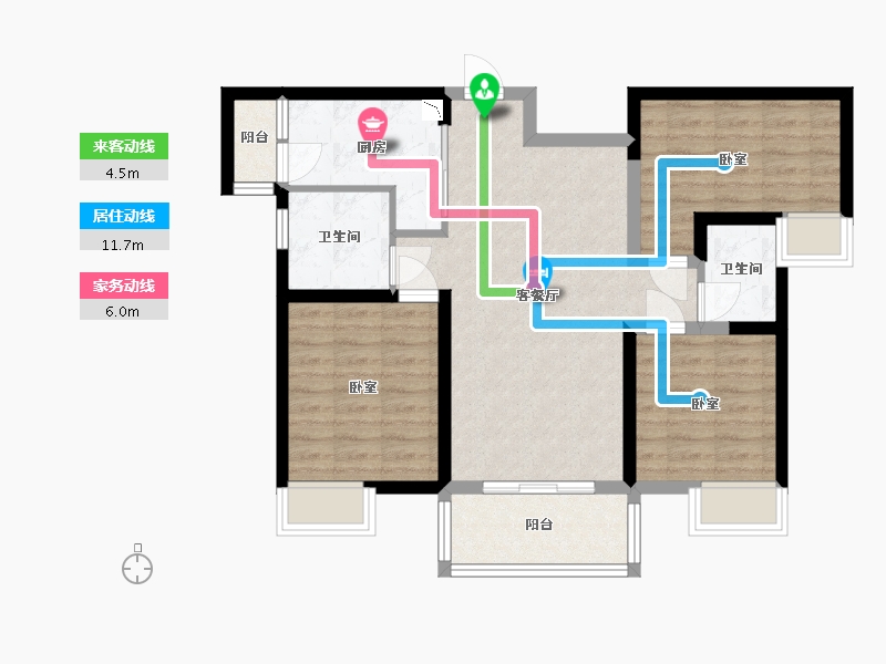 陕西省-咸阳市-伍峰骊园-78.15-户型库-动静线