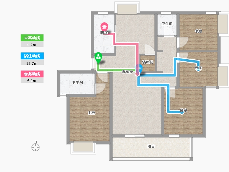 江苏省-无锡市-锦熙府-120.00-户型库-动静线