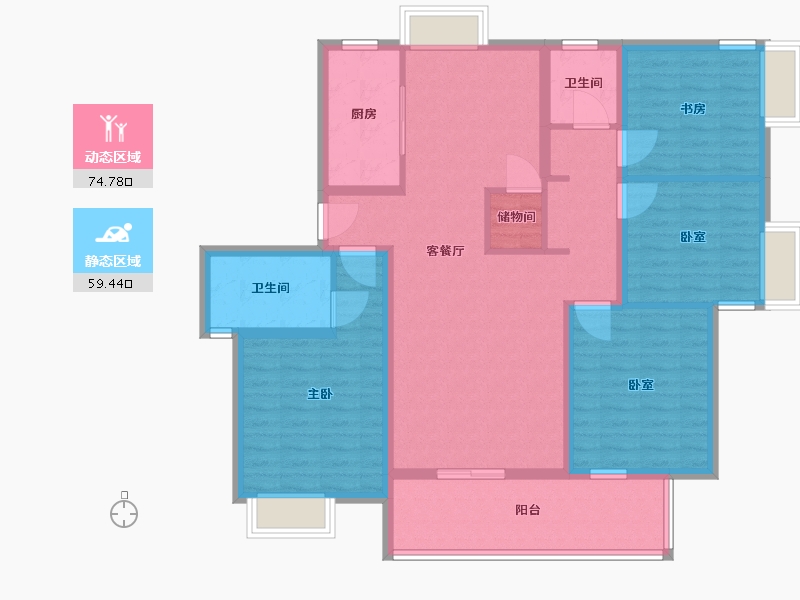 江苏省-无锡市-锦熙府-120.00-户型库-动静分区