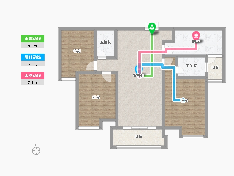 陕西省-渭南市-蒲城公园天下-98.29-户型库-动静线