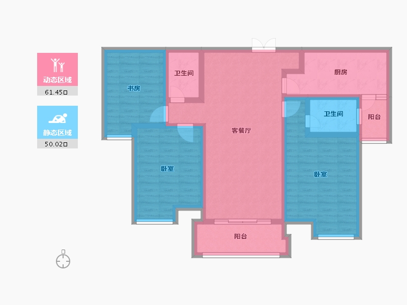 陕西省-渭南市-蒲城公园天下-98.29-户型库-动静分区