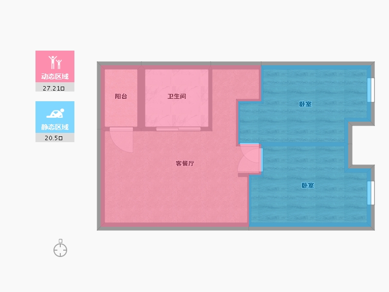 陕西省-西安市-当代上品湾·悦MOMΛ-42.23-户型库-动静分区