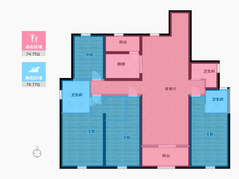 云南省-昆明市-红星天铂-134.46-户型库-动静分区