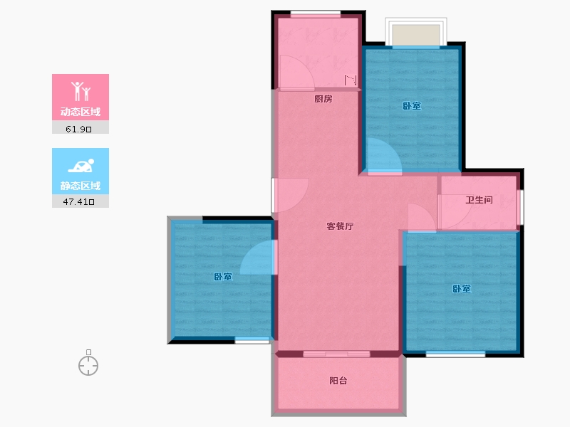 江苏省-无锡市-蔚蓝滨江-99.00-户型库-动静分区