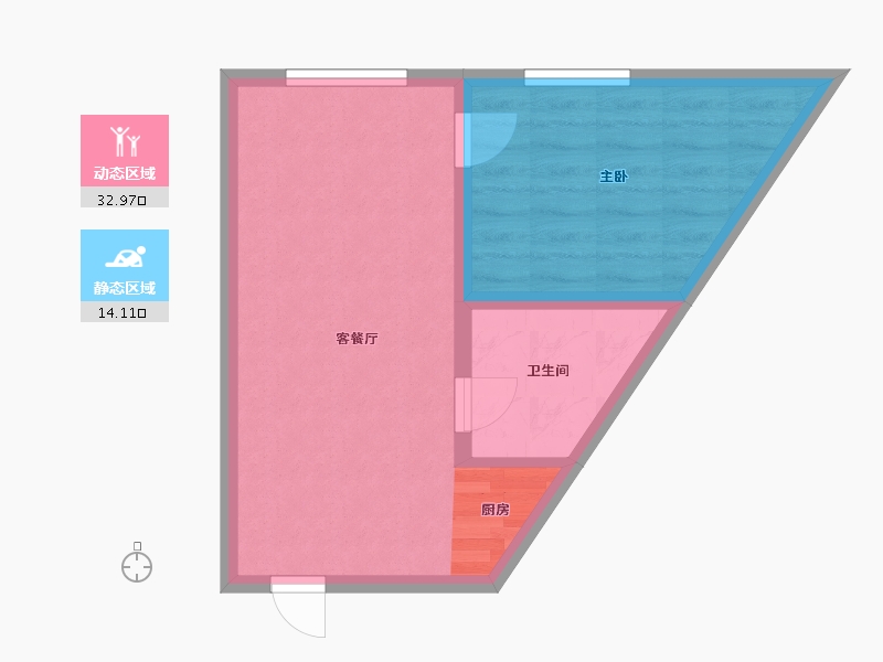 黑龙江省-哈尔滨市-麓城国际公寓-42.03-户型库-动静分区